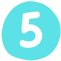 A blue circle with the white number 5 in the center.