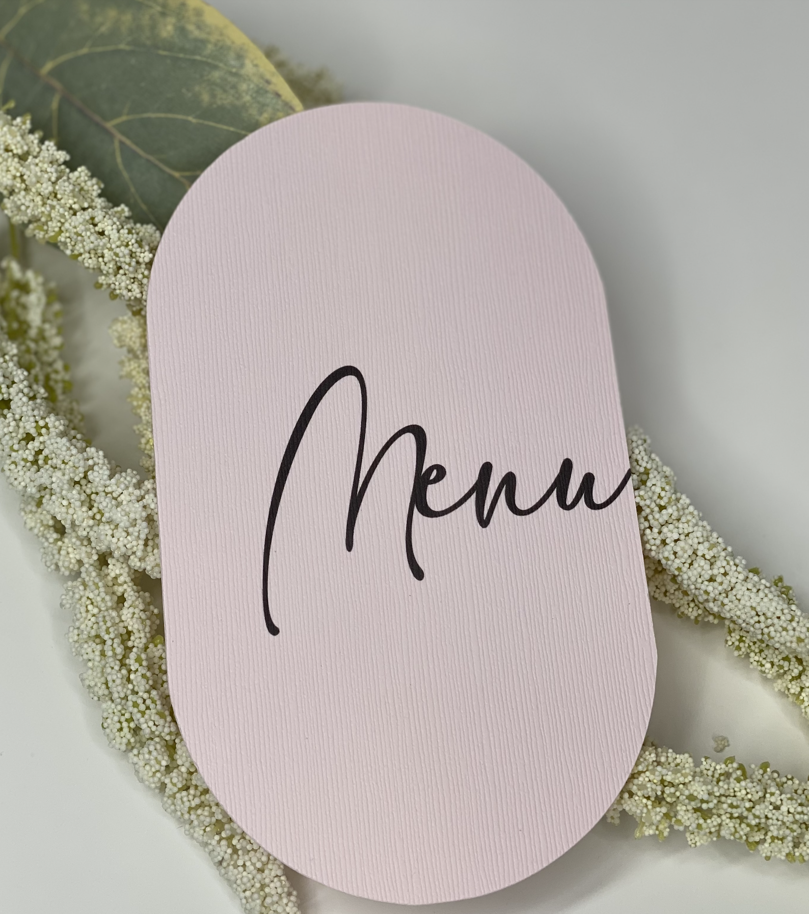 Pink Oval Modern Menus (Set of 6)
