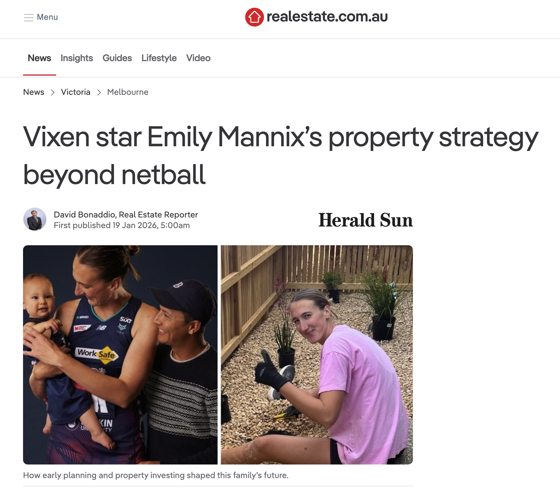 REALESATE.COM.AU ARTICLE FEATURE: How early planning and property investing shaped this family’s future.