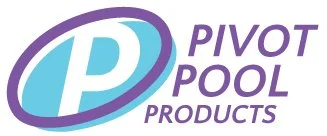 Logo for Pivot Pool Products with a stylized blue and white 'P' and purple text