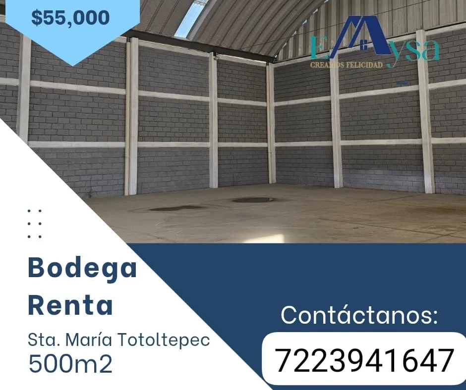 Bodega en Renta en Sta. María Totoltepec