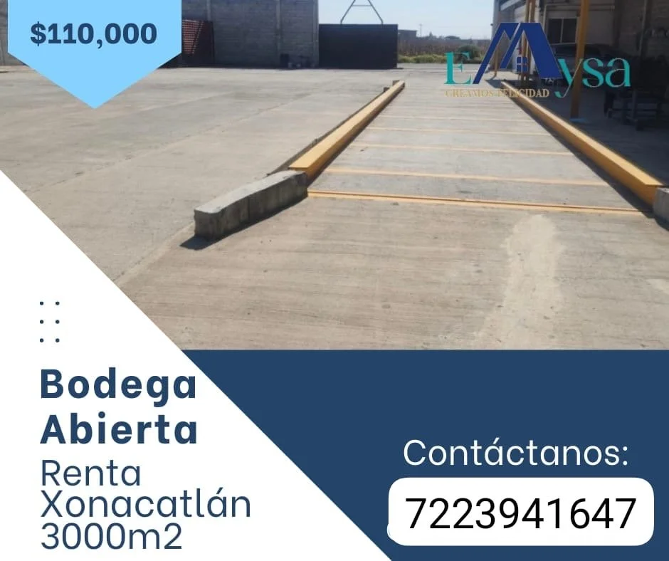 Bodega abierta en Renta en Xonacatlan
