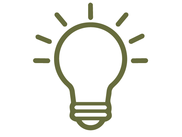 Rooted Collective light bulb icon for Brand Strategy