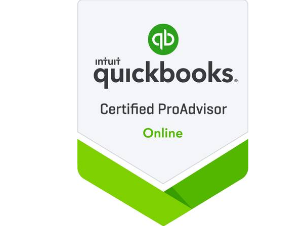 QuickBooks Certified ProAdvisor badge indicating online status.