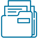 Stack of folders or files in a document organizer