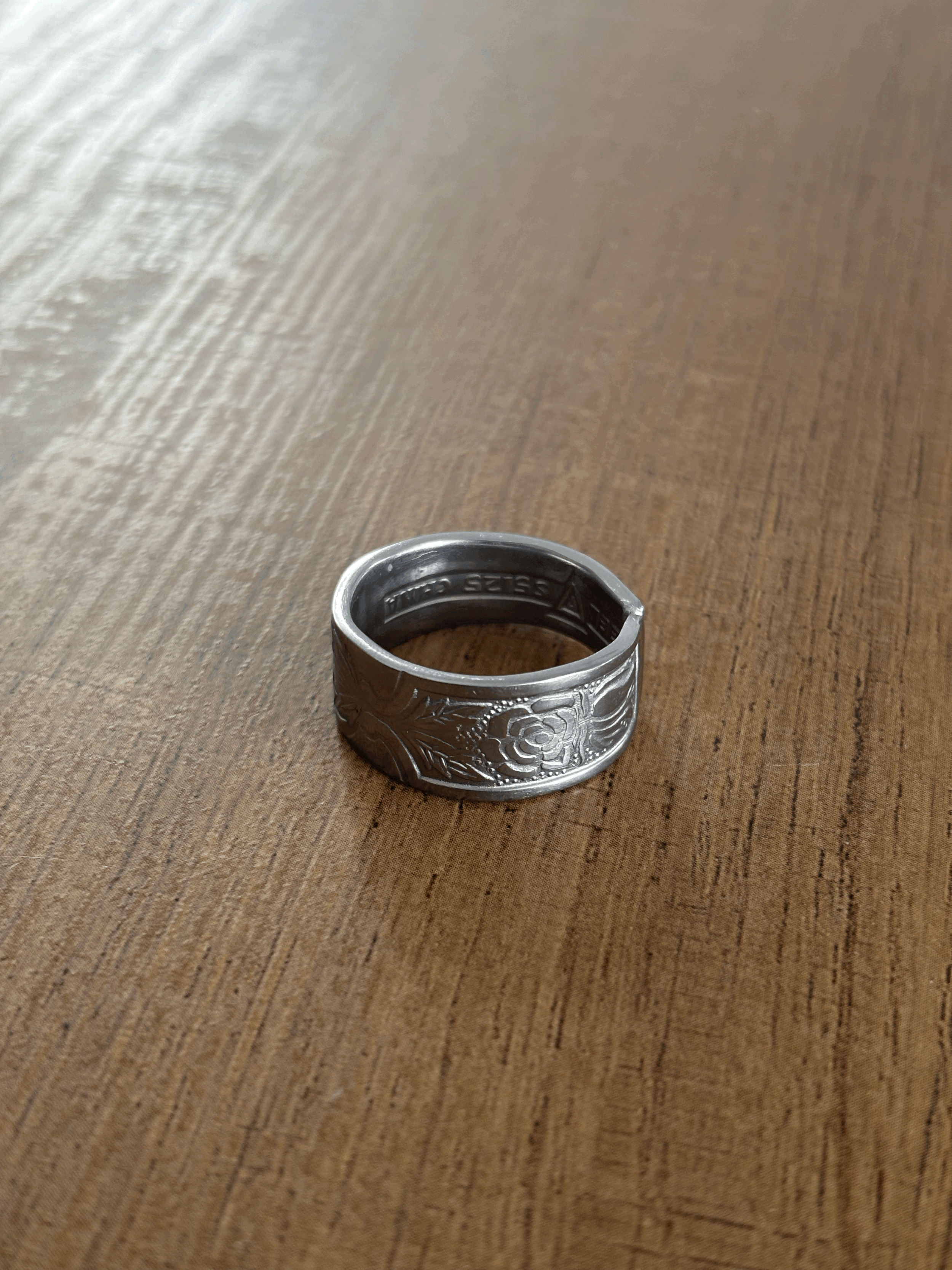 Stainless Steel Ring - Floral Pattern