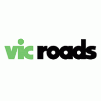 Logo for Vic Roads with green 'vic' and black 'roads' text