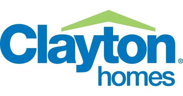 Clayton Homes logo featuring the company name with a green roof graphic above the text.