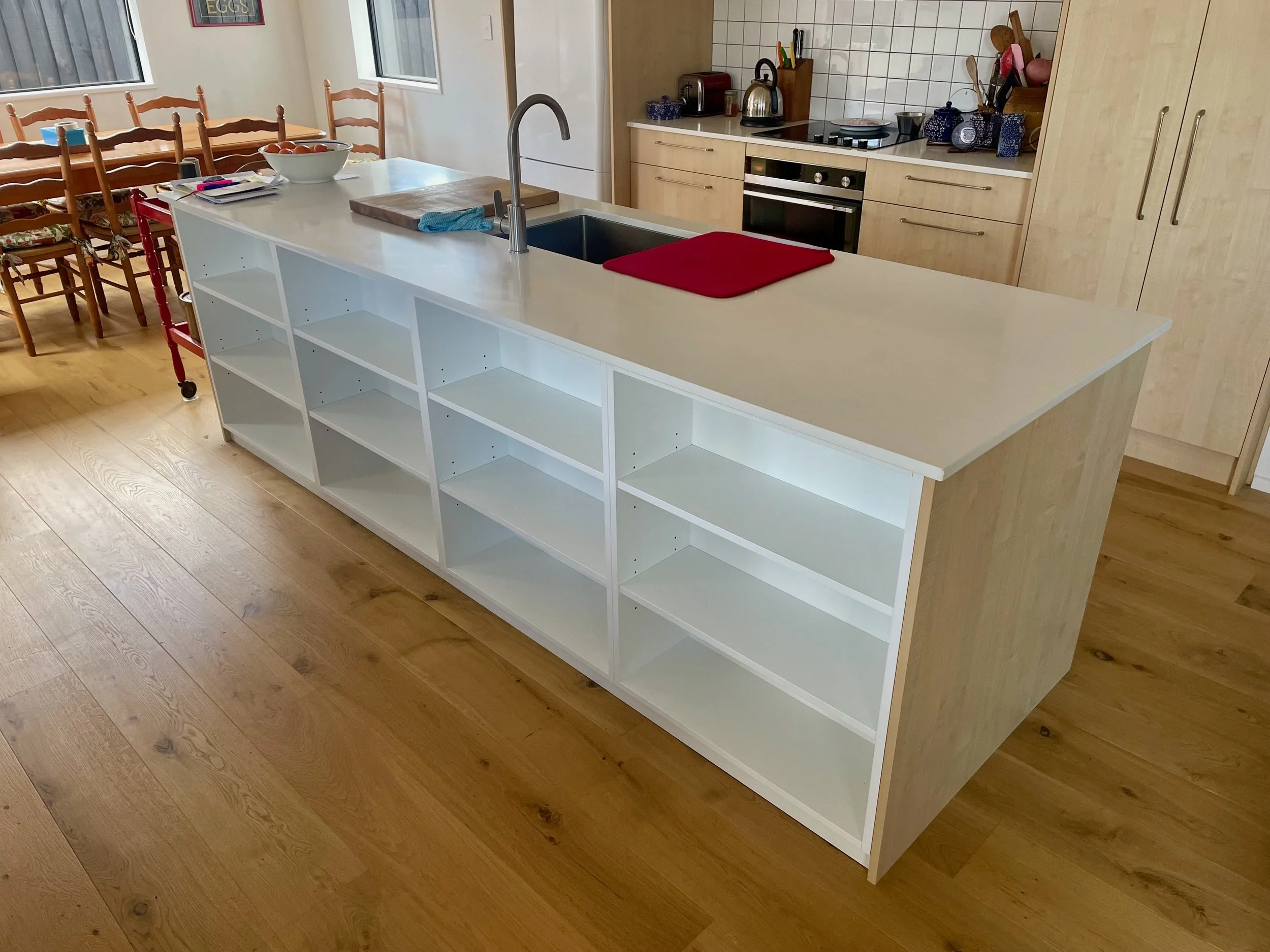 renovated breakfast bar storage