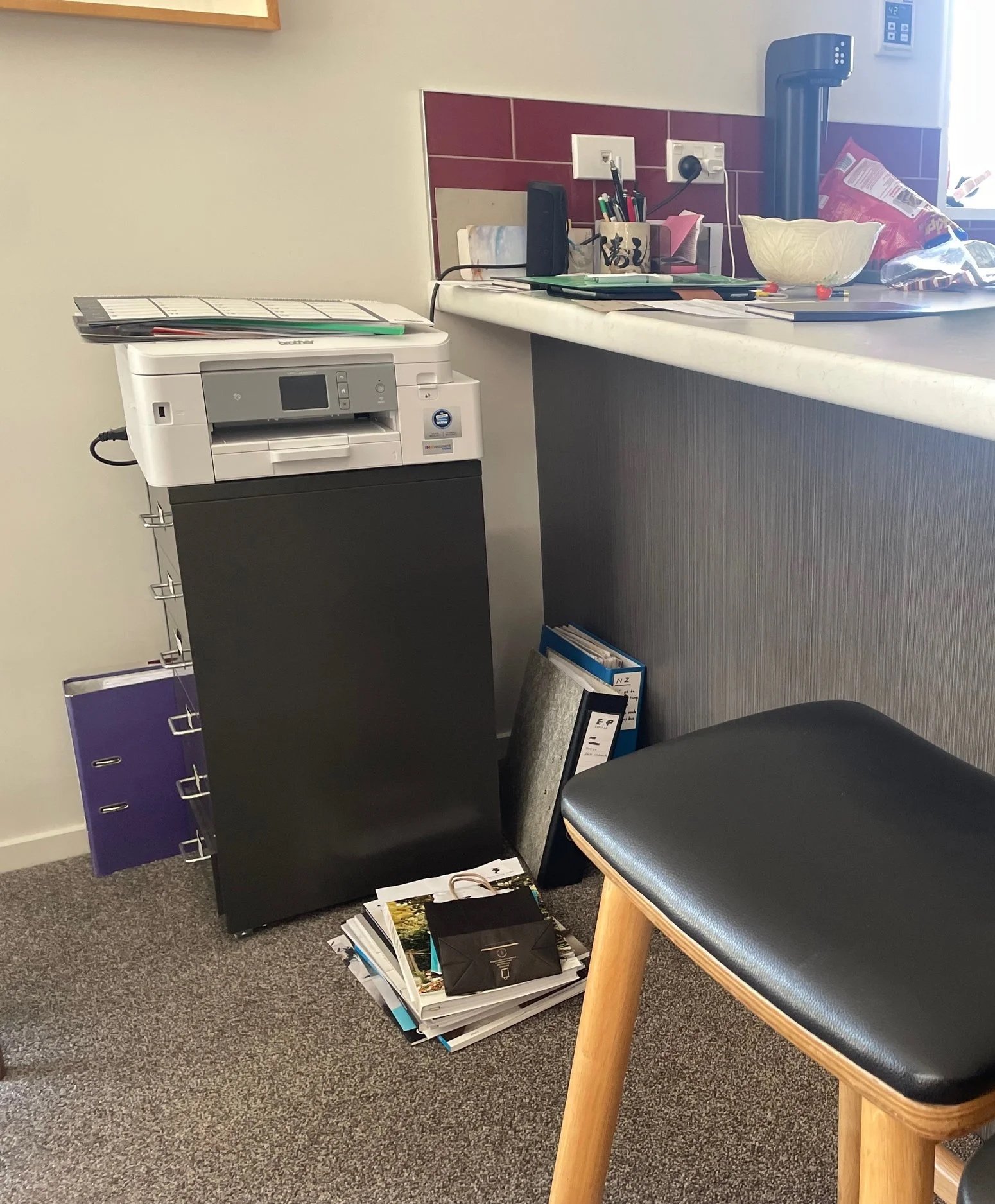 pre-renovation printer storage