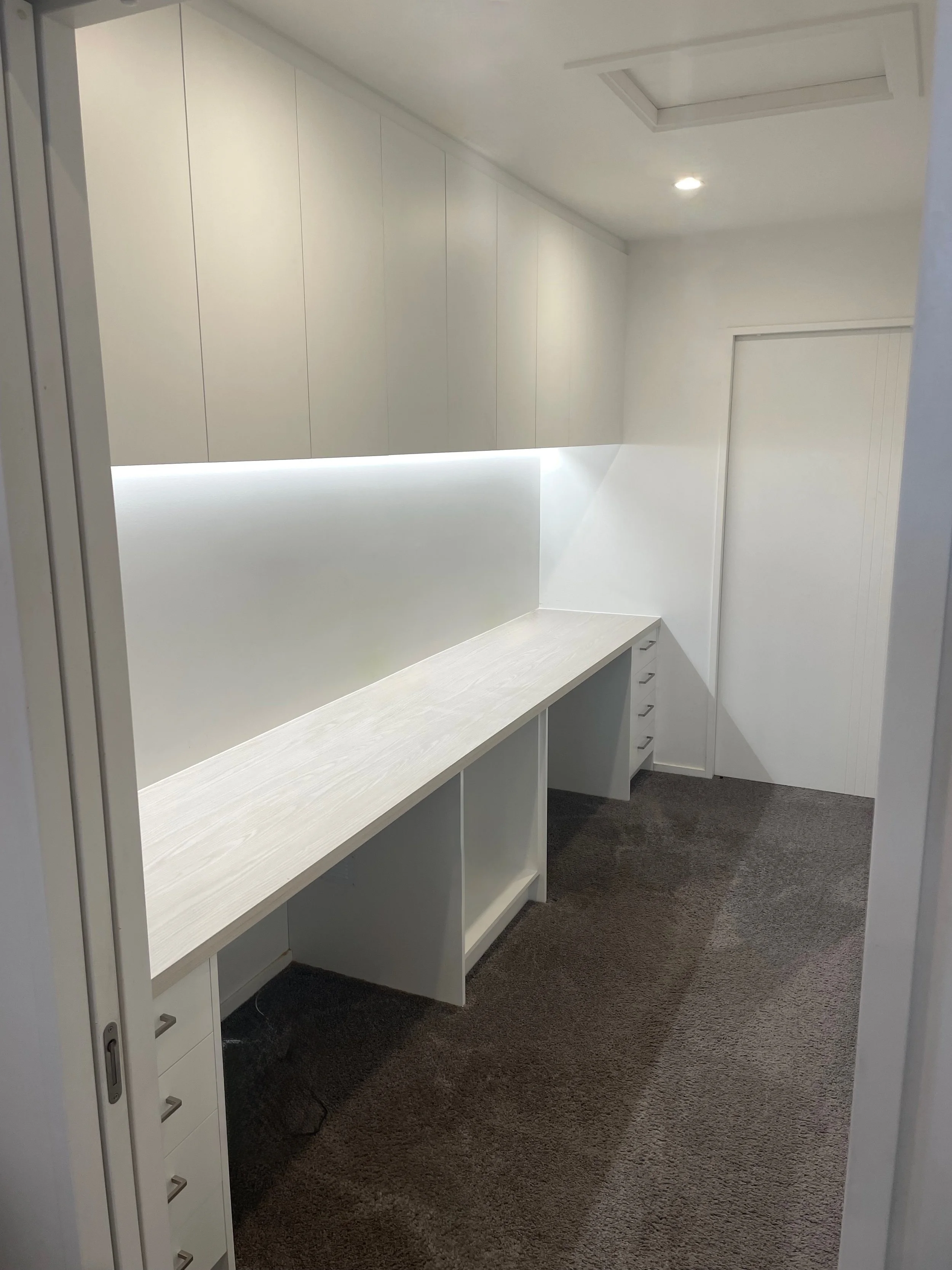 renovated home office for two people