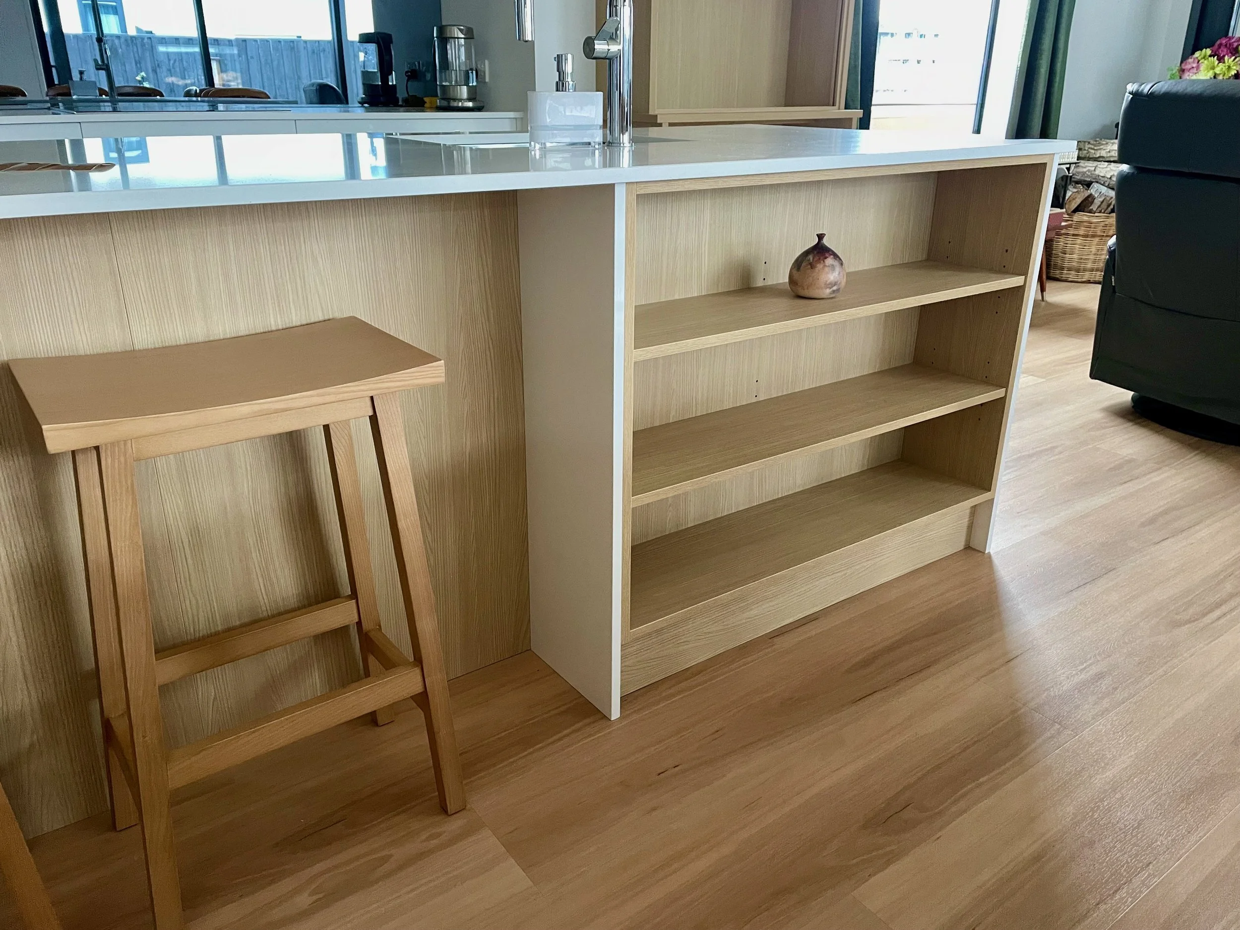renovated kitchen shelving