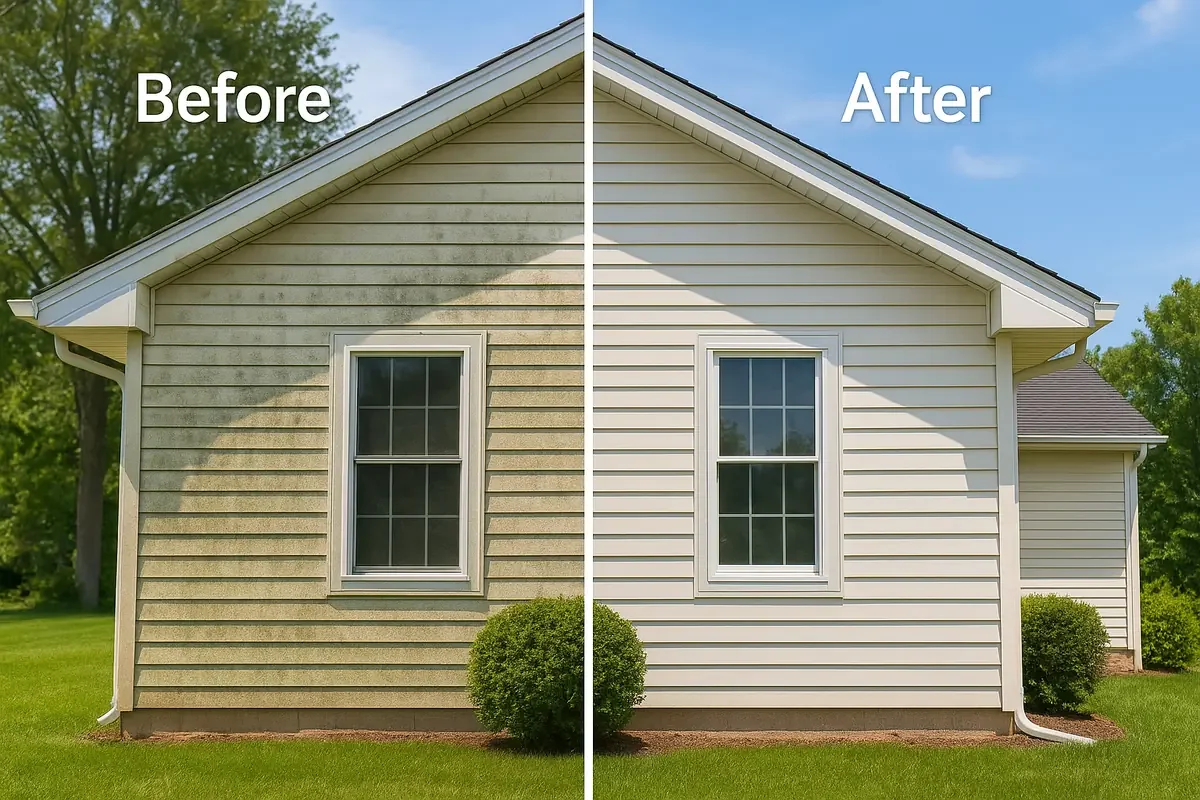 Before vs after professional house washing canberra