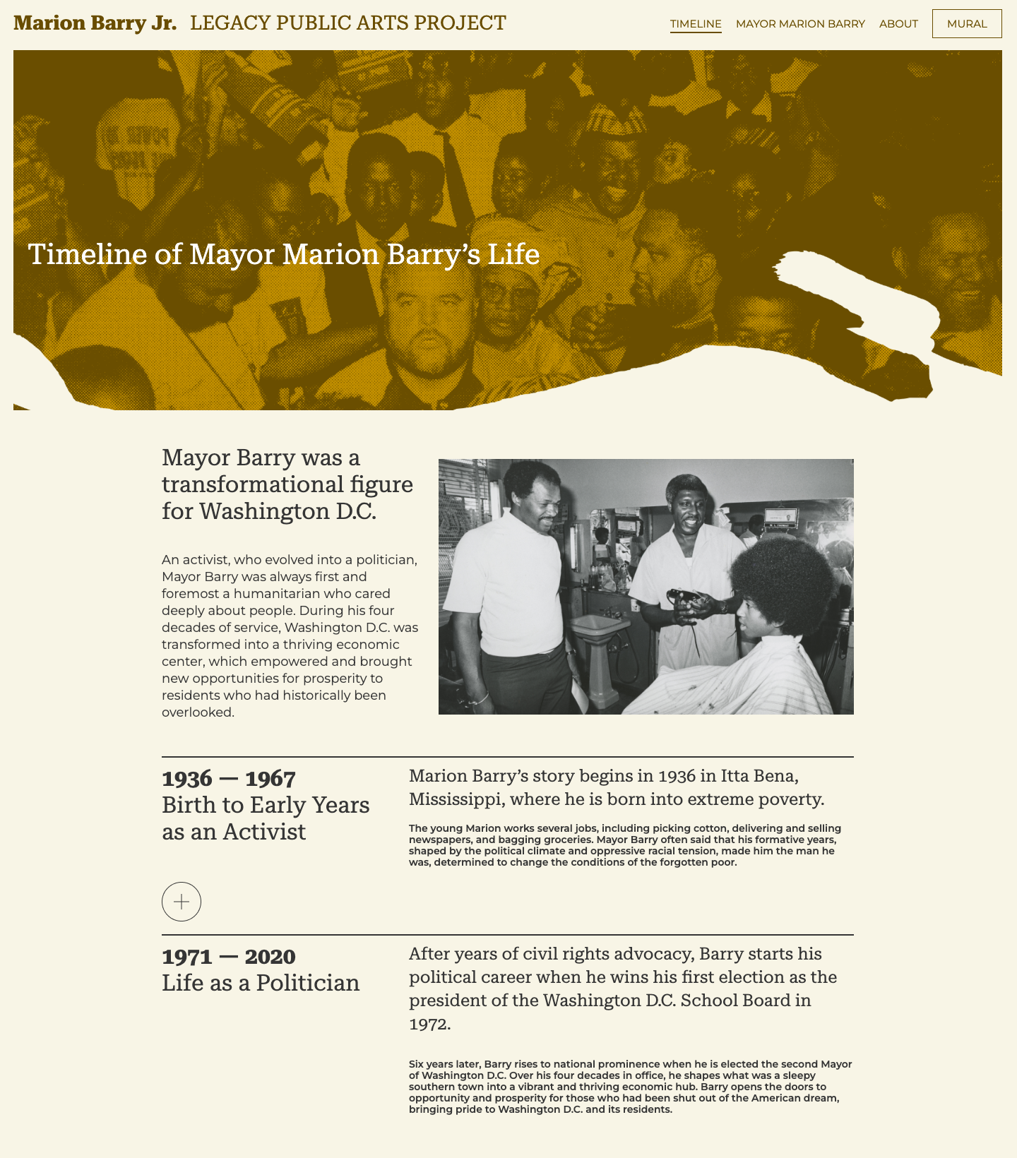 Image of the timeline from the website