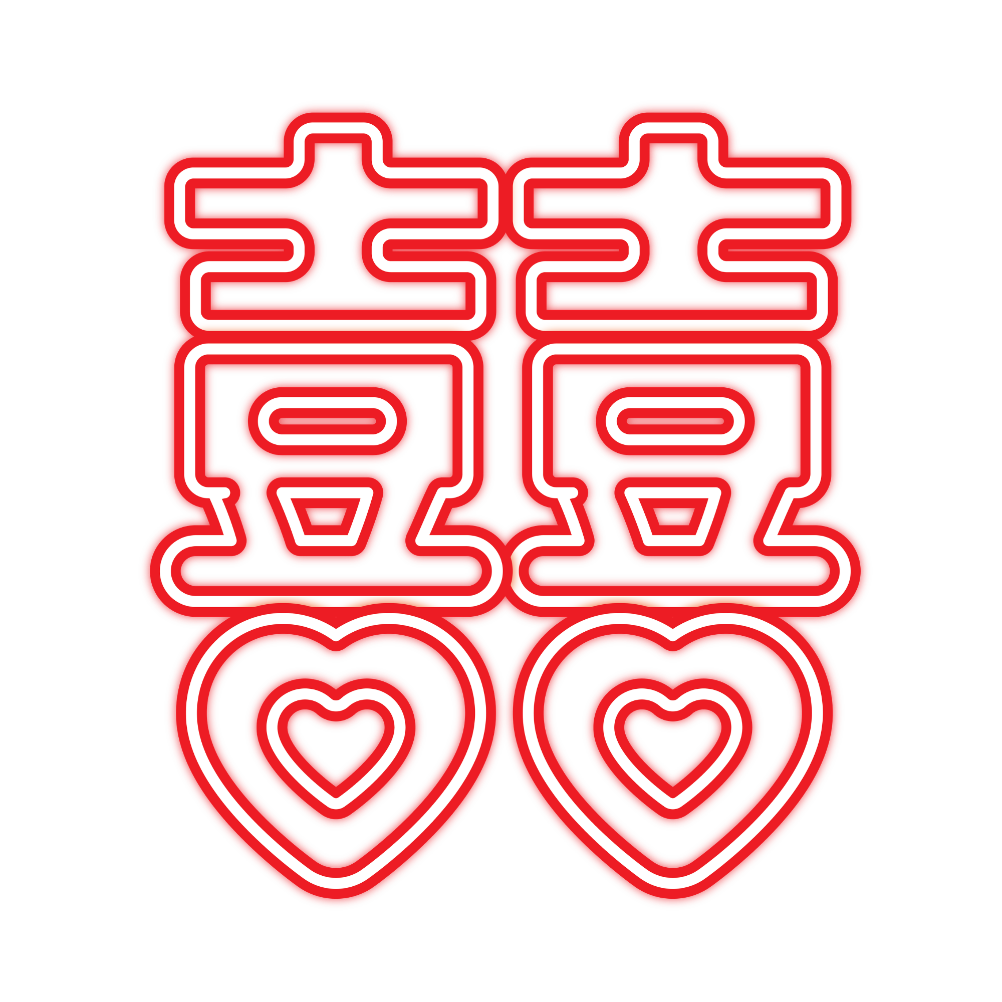 Double happiness sign for wedding tea ceremony