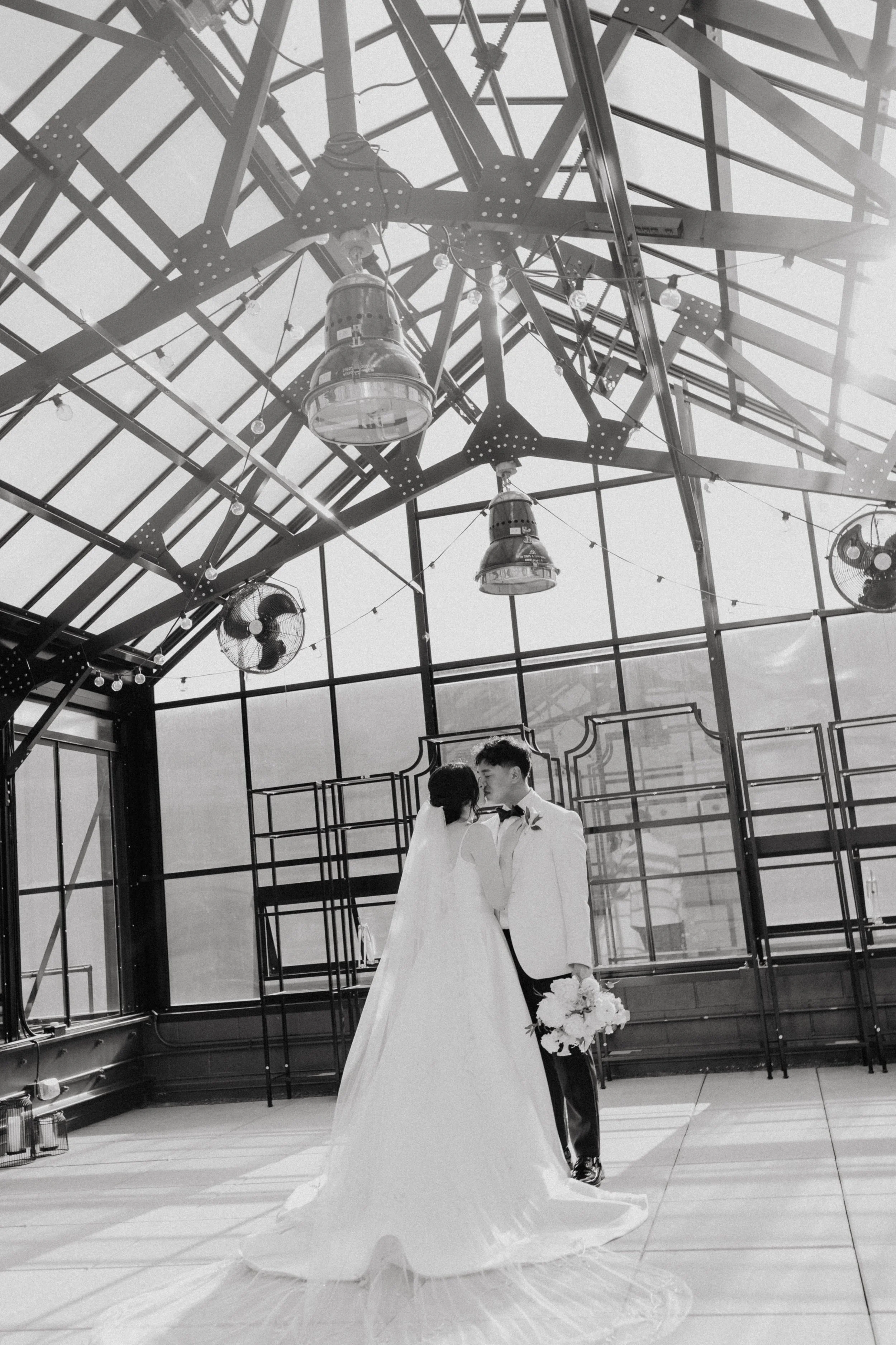 Chicago Wedding located in West Town West Loop with a greenhouse and a restaurant wedding reception