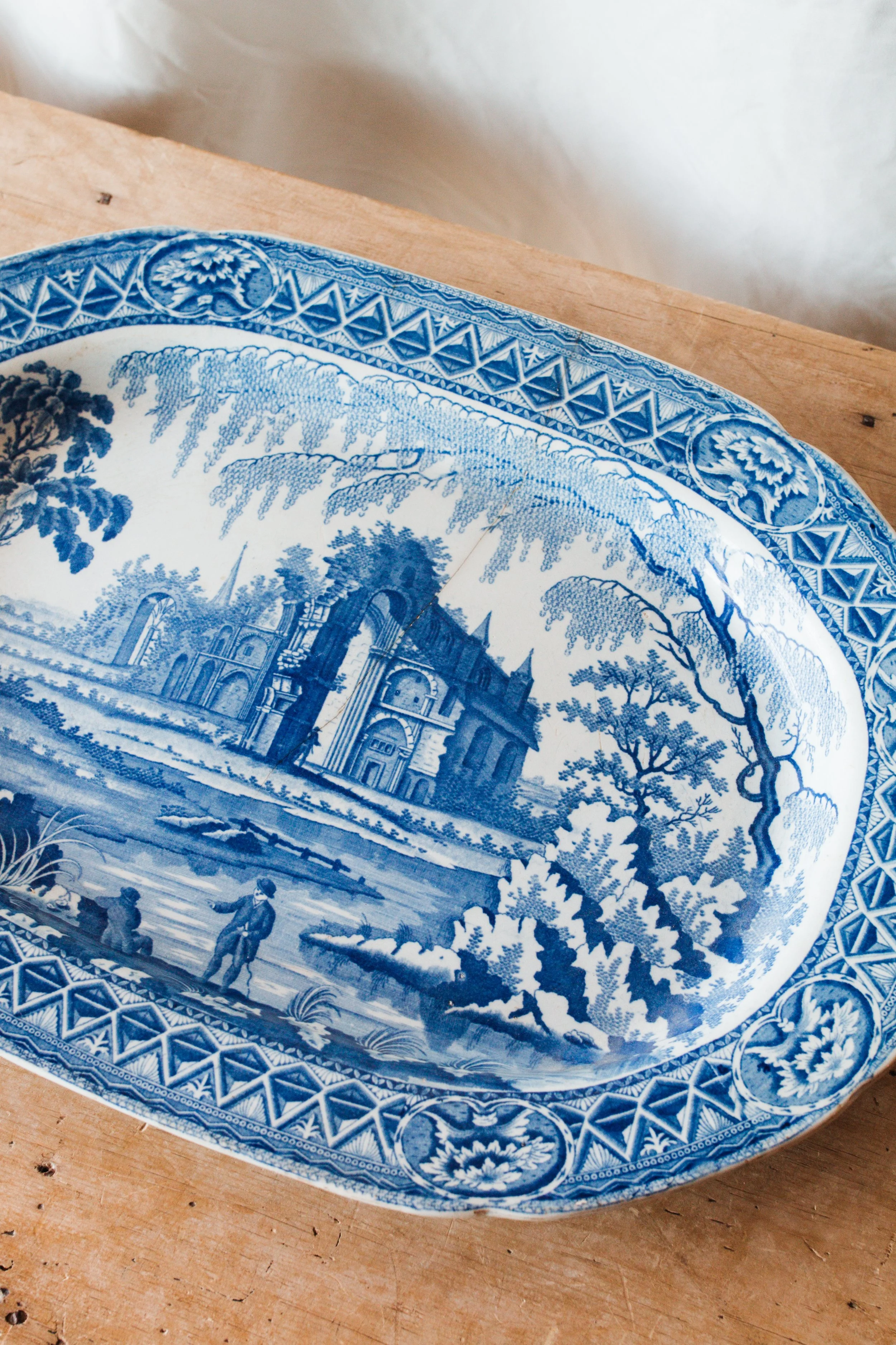 Antique Davenport Blue Transferware 