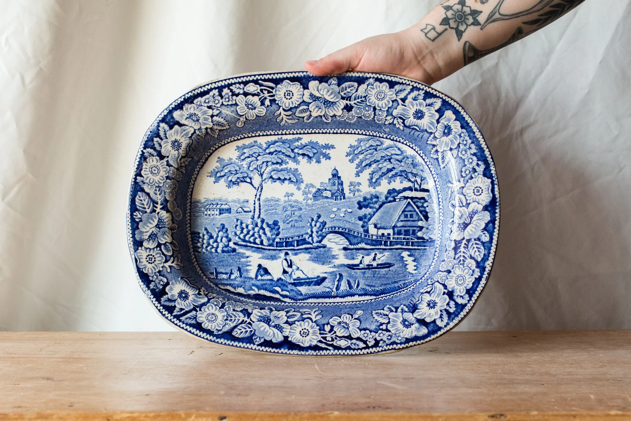 "Wild Rose" English Transferware Platter