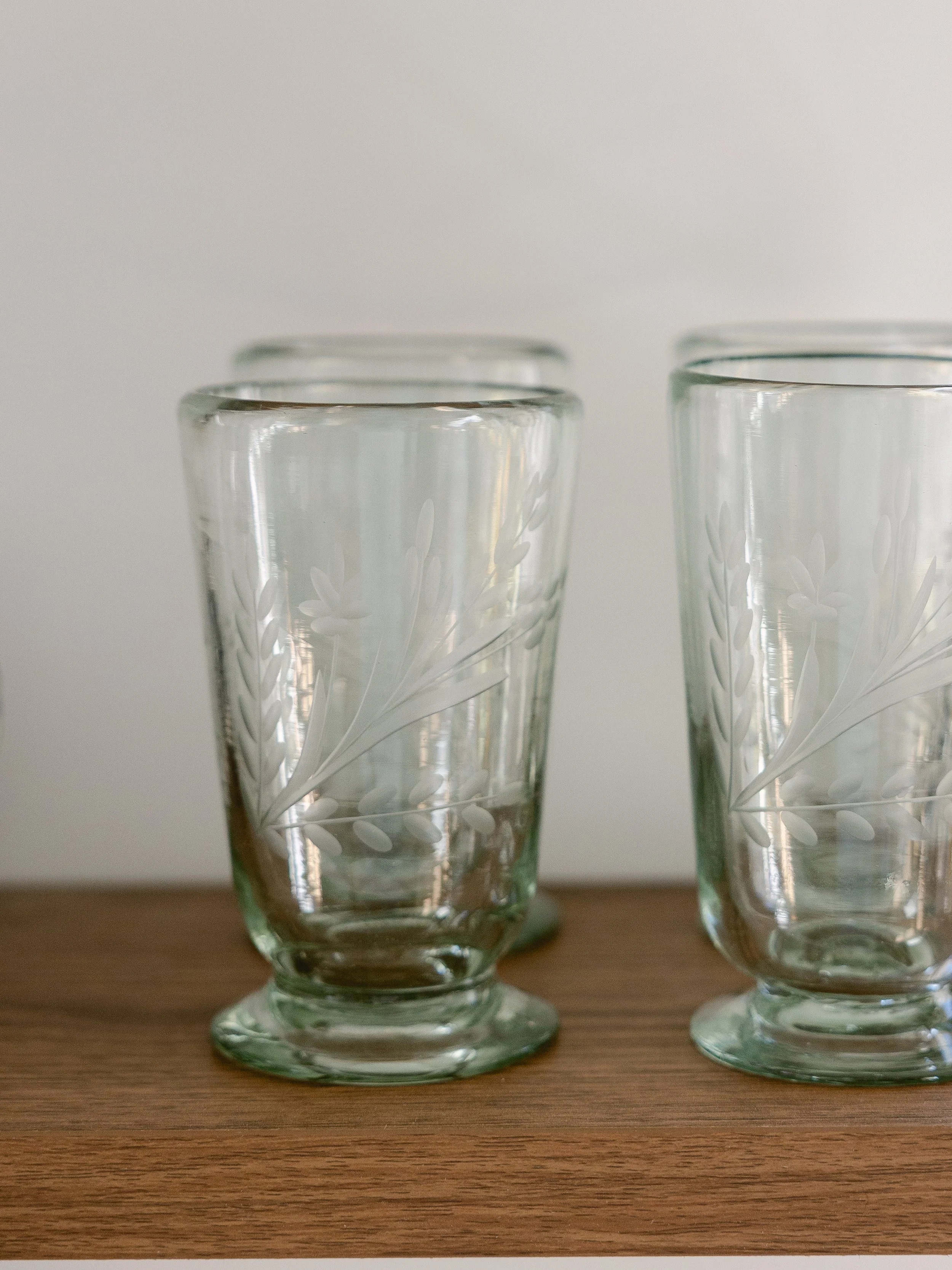Hand Etched Water Glass