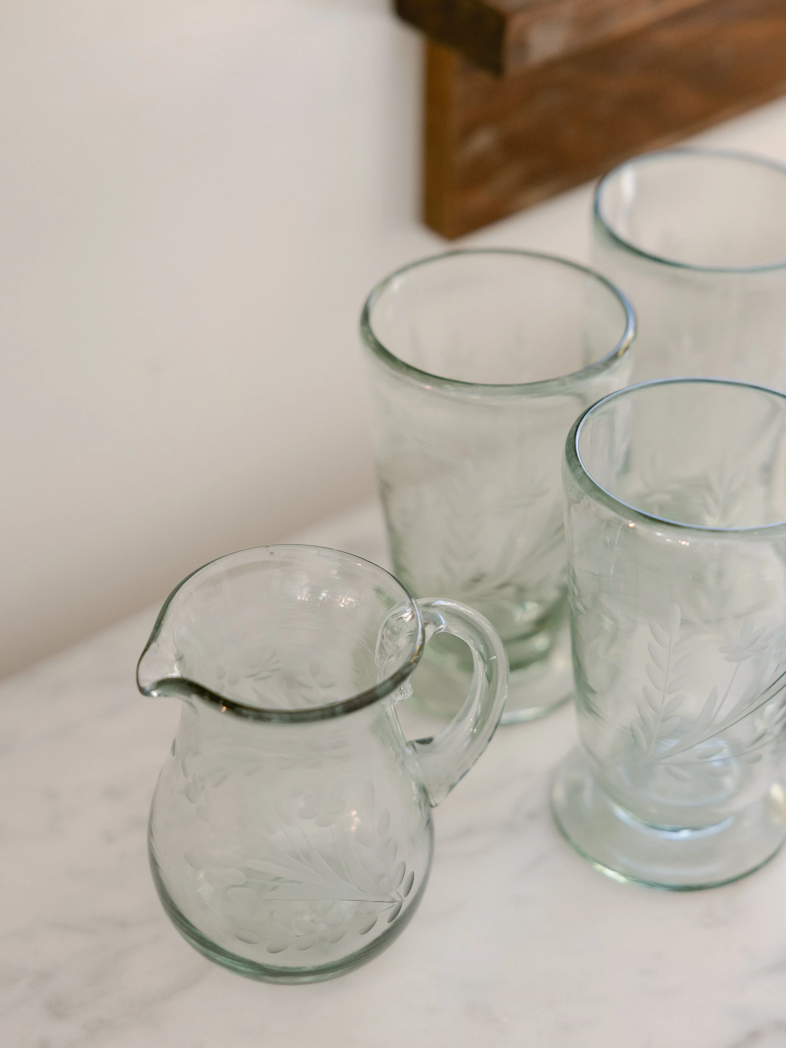 Hand Etched Mini Pitcher