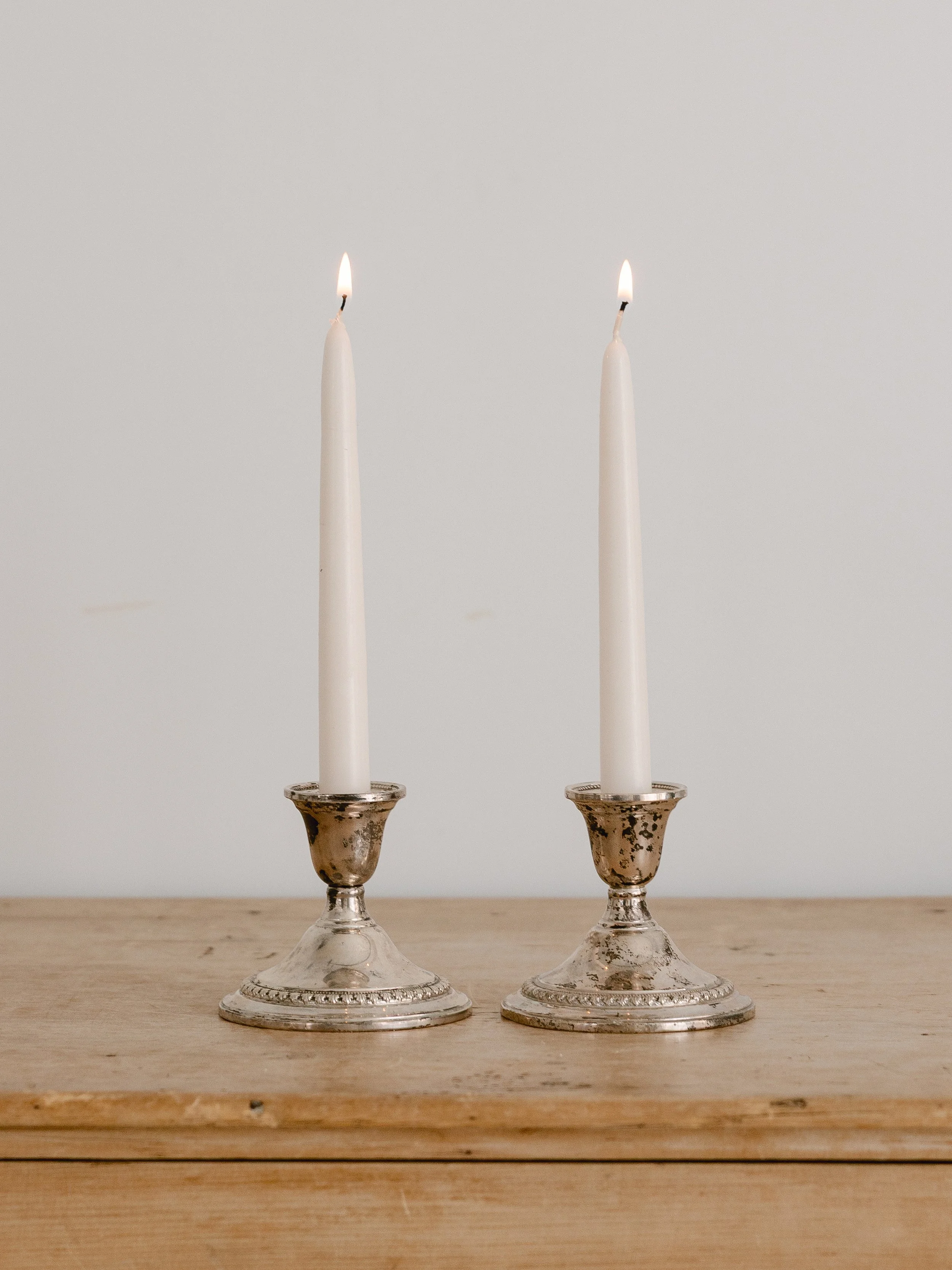 Silver Candlestick Holder Set