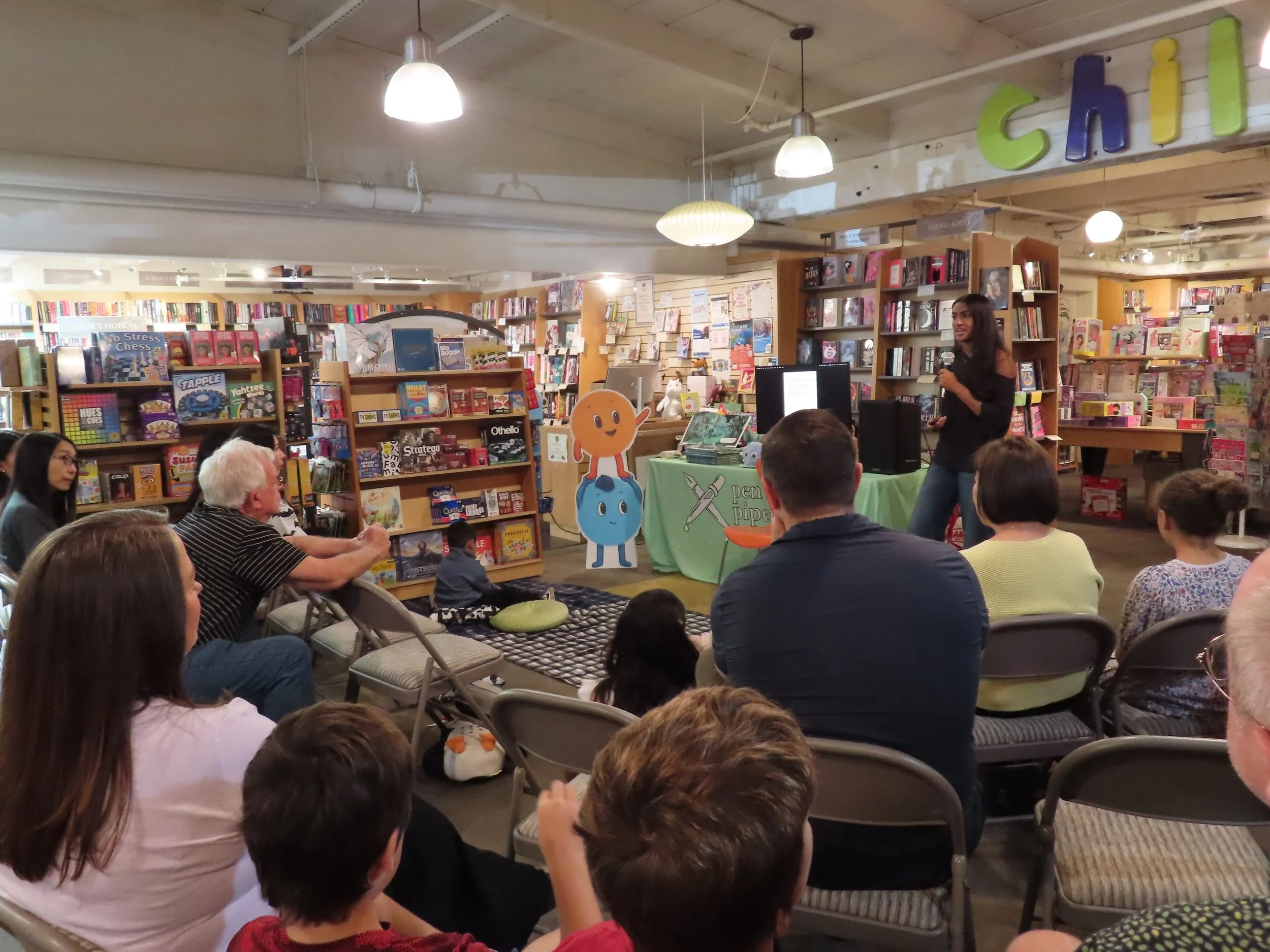 Thank you @booksincstores for hosting our book launch party yesterday!!💙🧡 It felt very full circle to launch The Brave Fuzzy in the same bookstore we grew up visiting as kids and where we&rsquo;ve spent hours researching picture books over these pa