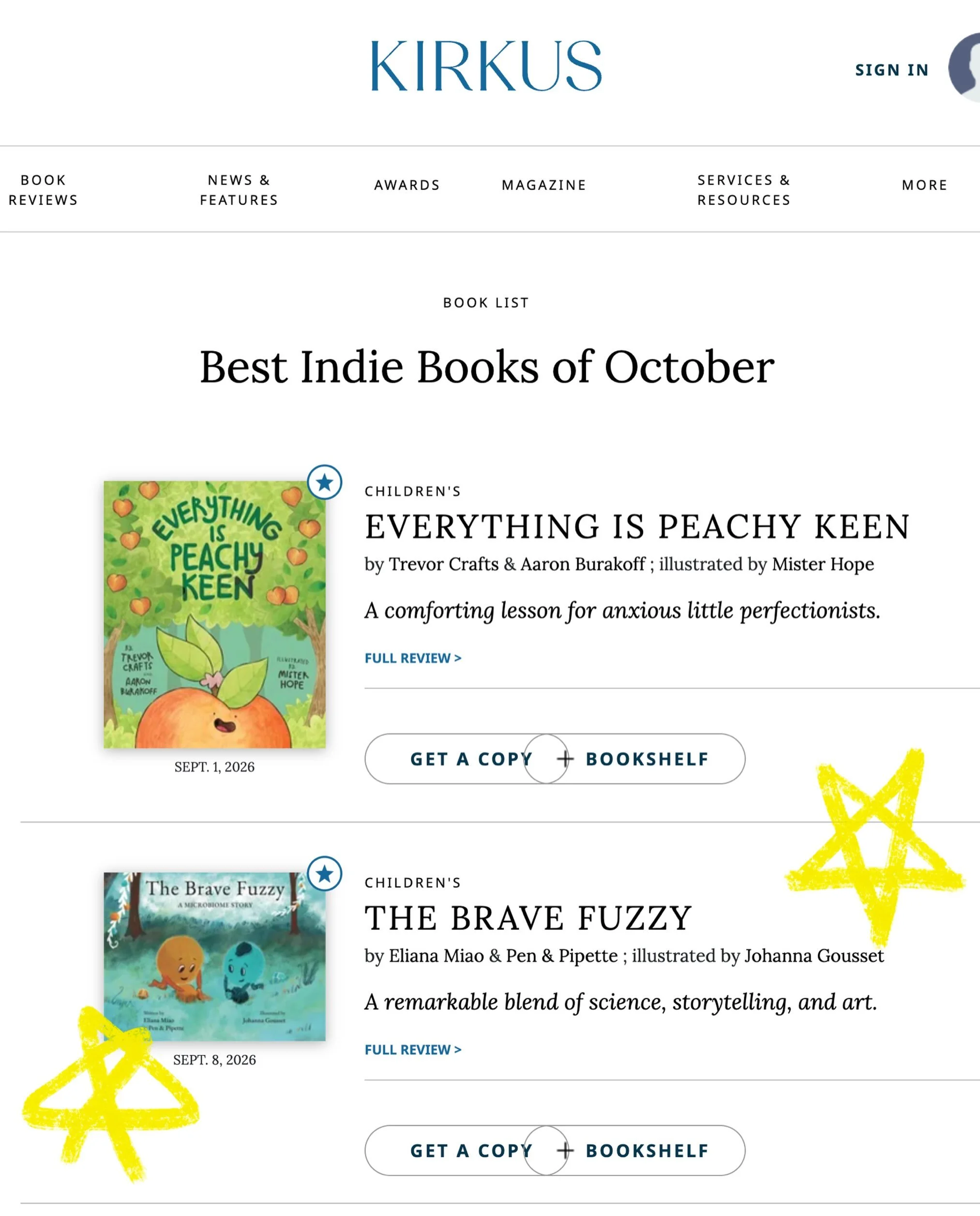 We&rsquo;re one of Kirkus Reviews&rsquo; Best Indie Books of October!! Only 6 books made the list this month, and we&rsquo;re so so grateful and honored!

https://www.kirkusreviews.com/book-lists/best-indie-books-october-2026/