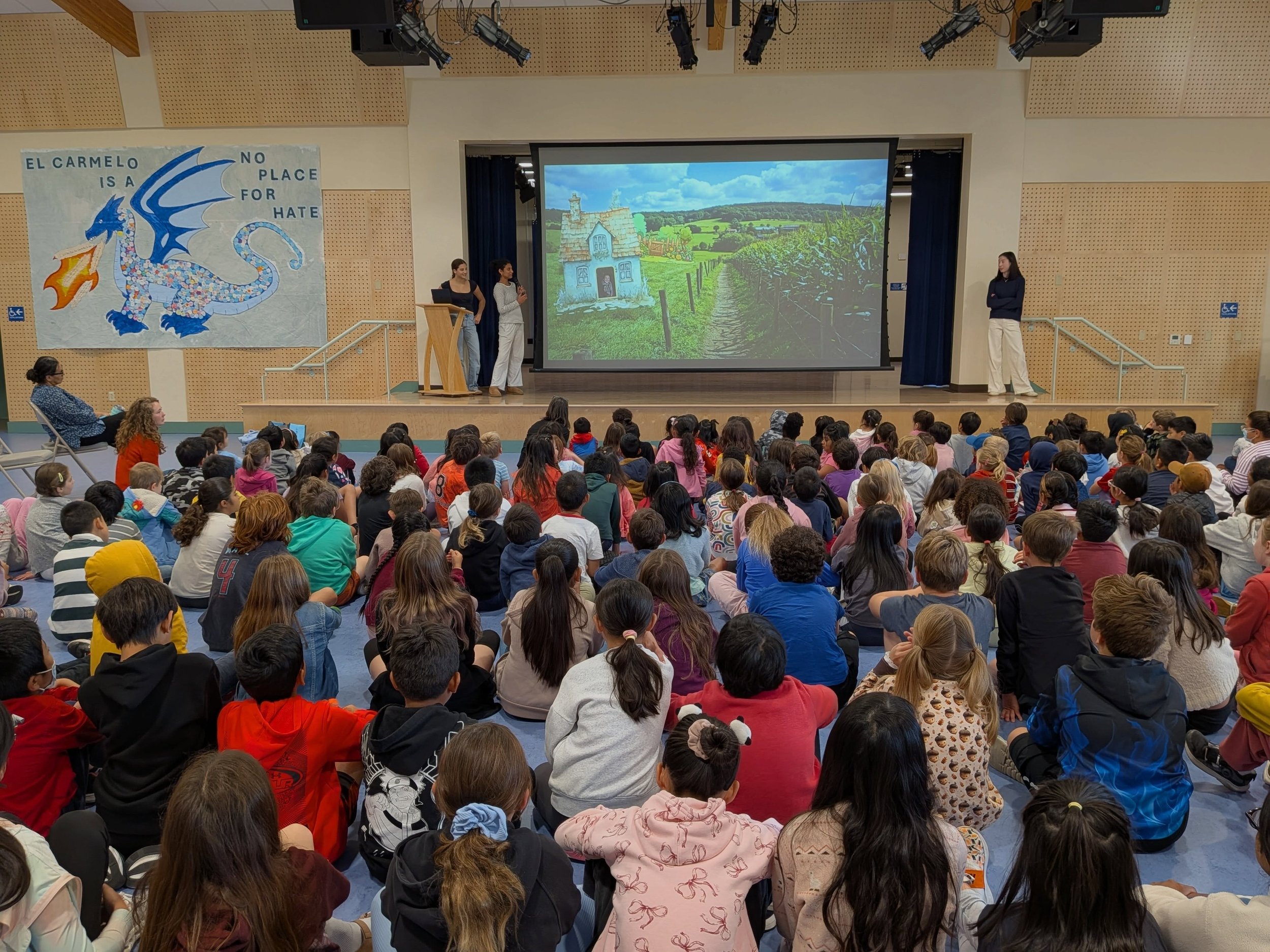 We had such a fun time giving an author talk to Tk-5th graders at El Carmelo today!! We loved getting to share our behind the scenes process of creating The Brave Fuzzy with all the students and hear their questions. It was also very full circle to b