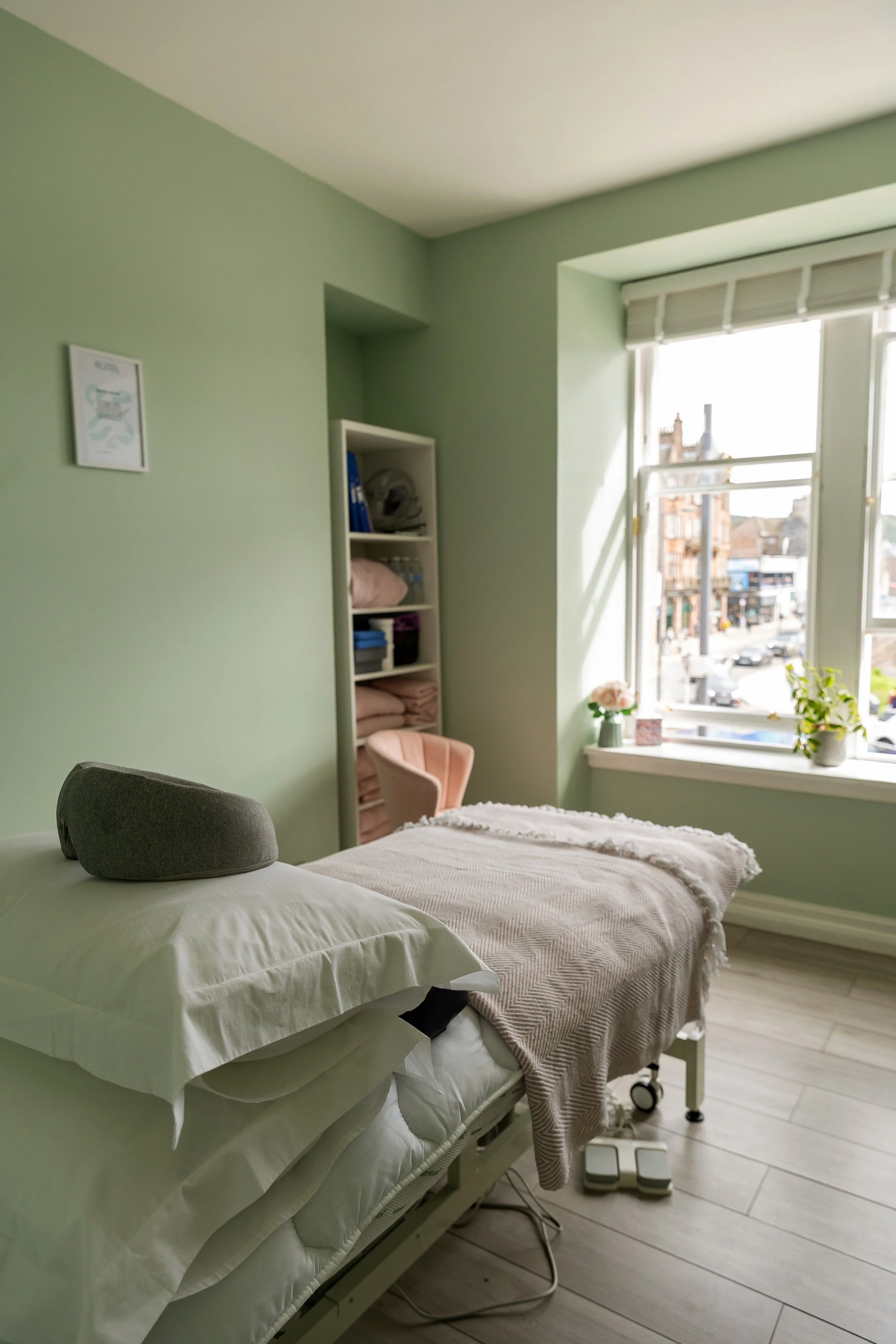 Calm clinic room at Core Pilates Oban for movement assessment, rehabilitation and Pilates sessions.