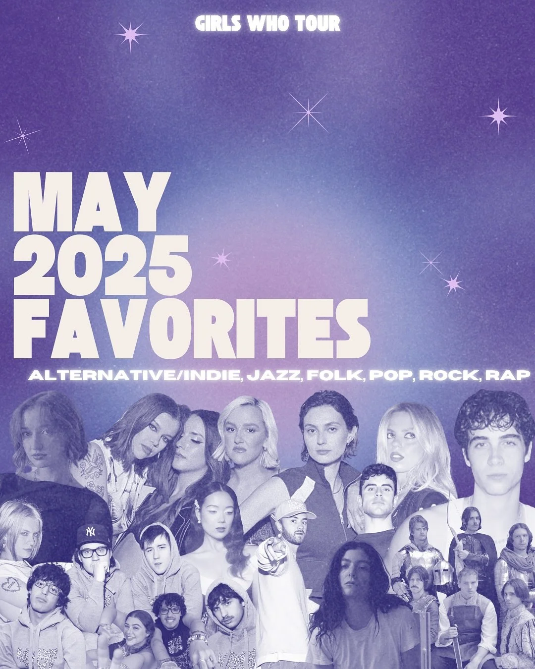 last full month of spring ⭐️🌷💿 check out story and highlight for all our favorites from the last few months <3 

#artisttowatch #artist #music #musician  #discovernewmusic #newmusic #artists #touring #girlswhotour #may #spring