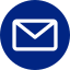 Icon of a closed envelope or letter, blue background