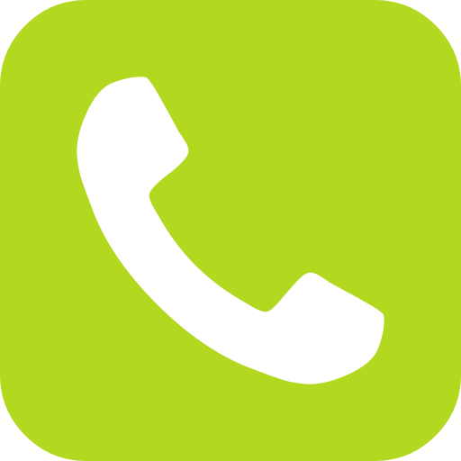 Green app icon with a black telephone handset symbol