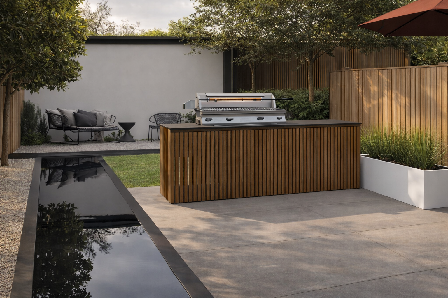 Wallflower Projects custom outdoor furniture outdoor kitchen and barbecue scene.png
