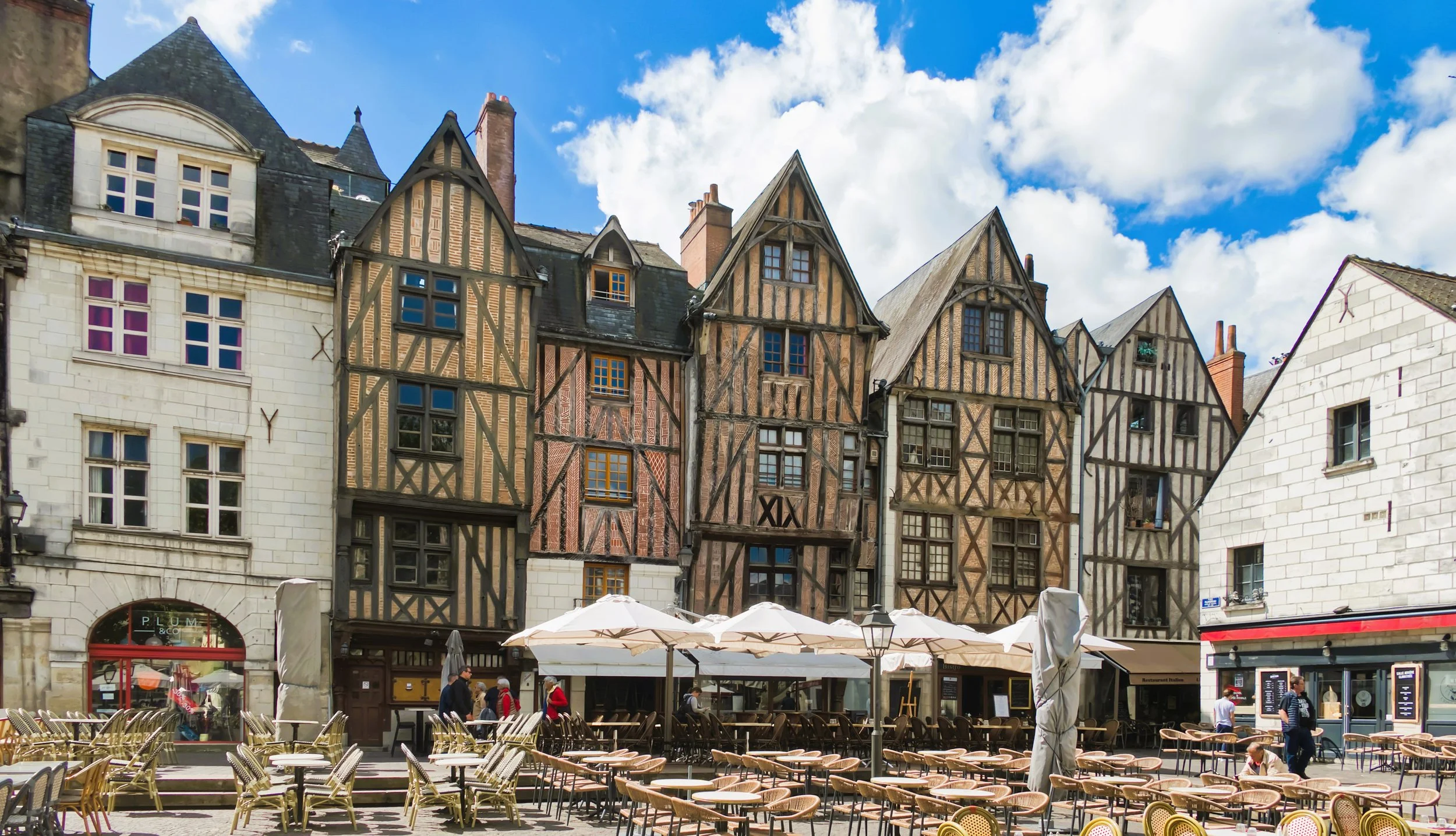 Half-timbered buildings in Tours, Loire, France