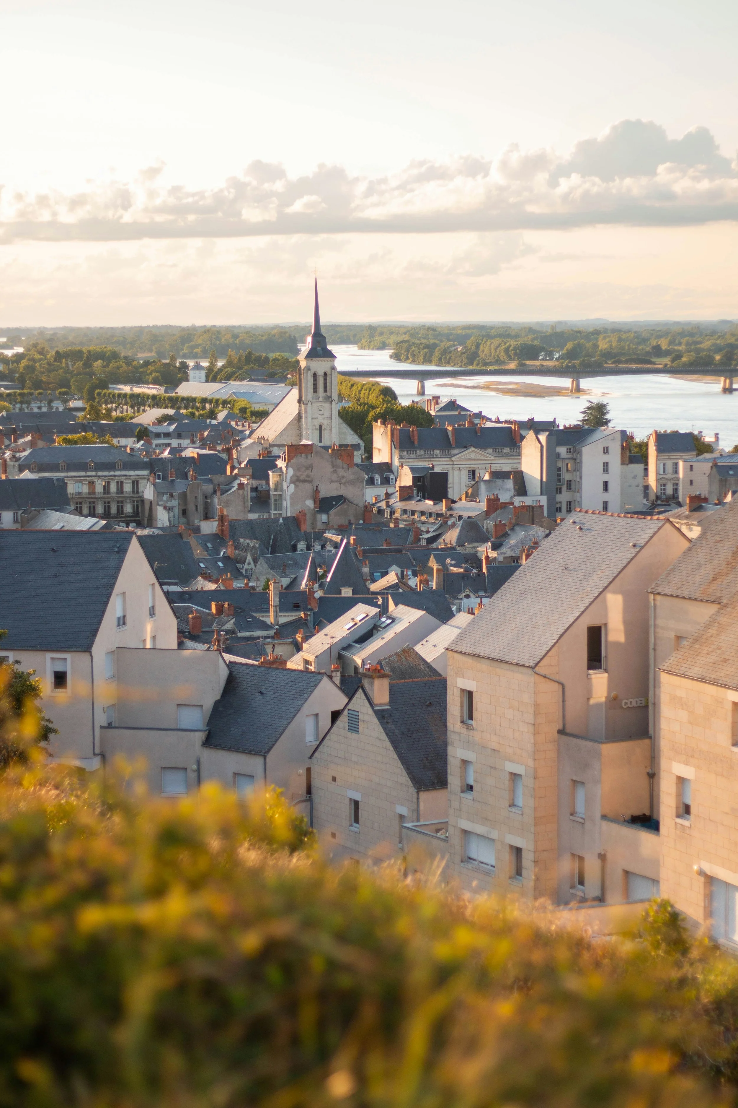 View across the town of Saumur to the Loire