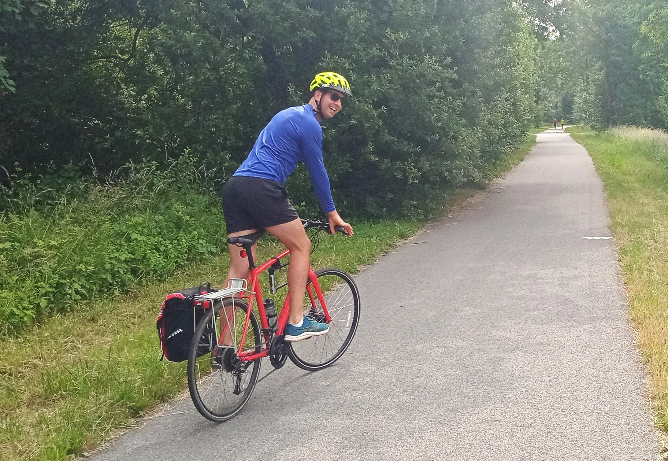 Laurie on bike