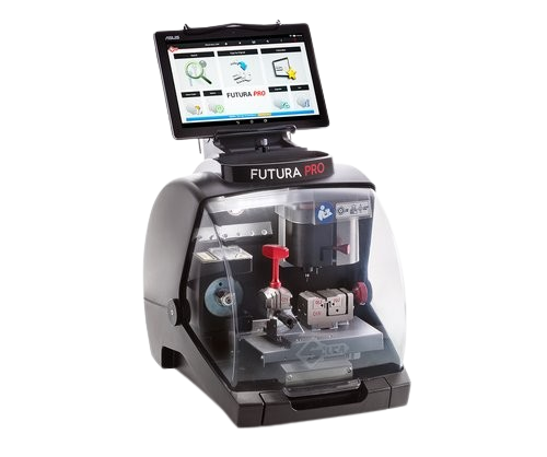 Laboratory device with digital screen displaying icons, labeled FUTURA PRO, used for scientific analysis or testing. part of a Complete Fire and Security System in Southampton, Hampshire.
