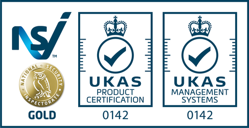 NSI Gold and UKAS certified company — Complete Fire and Security accredited for quality management and installation standards.