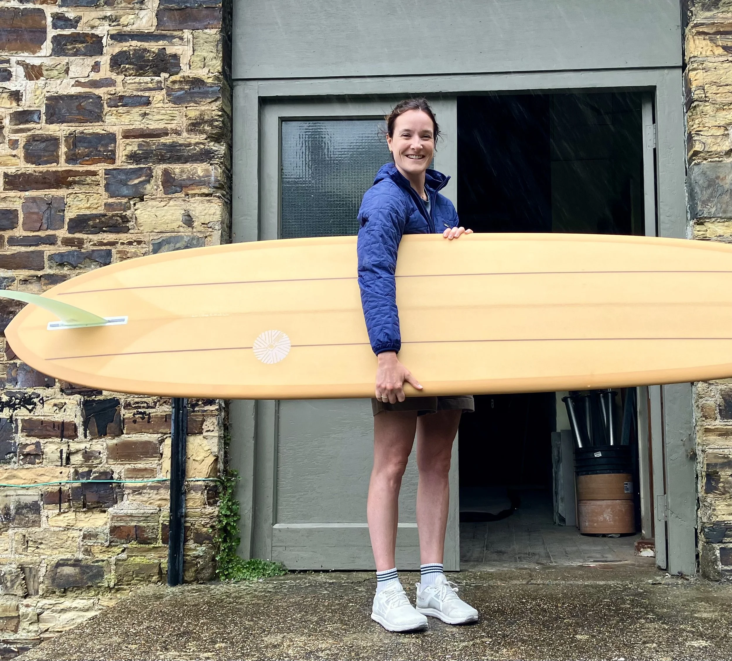 custom pintail surfboard with matte satin finish