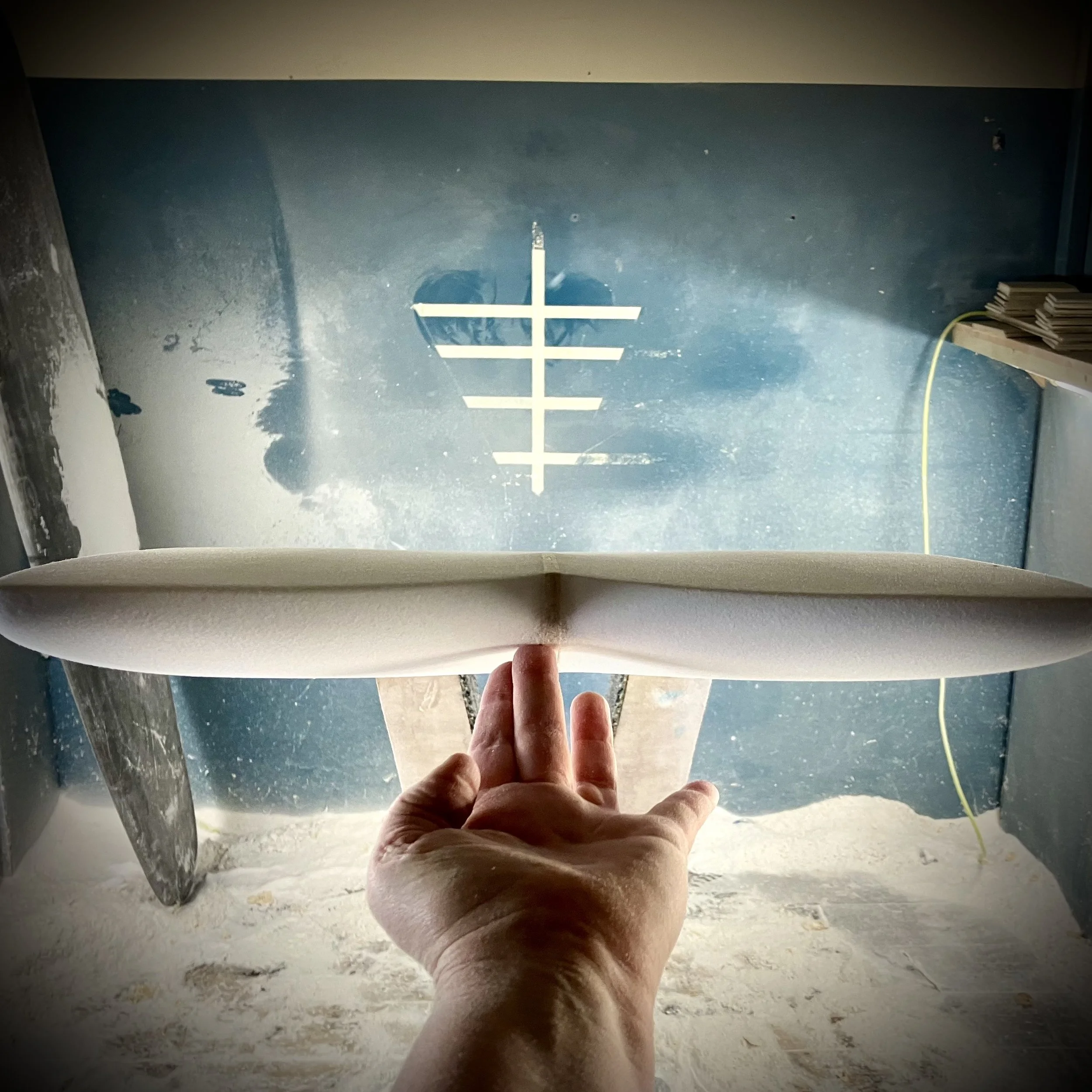 shaped swallow tail mini Simmons surfboard