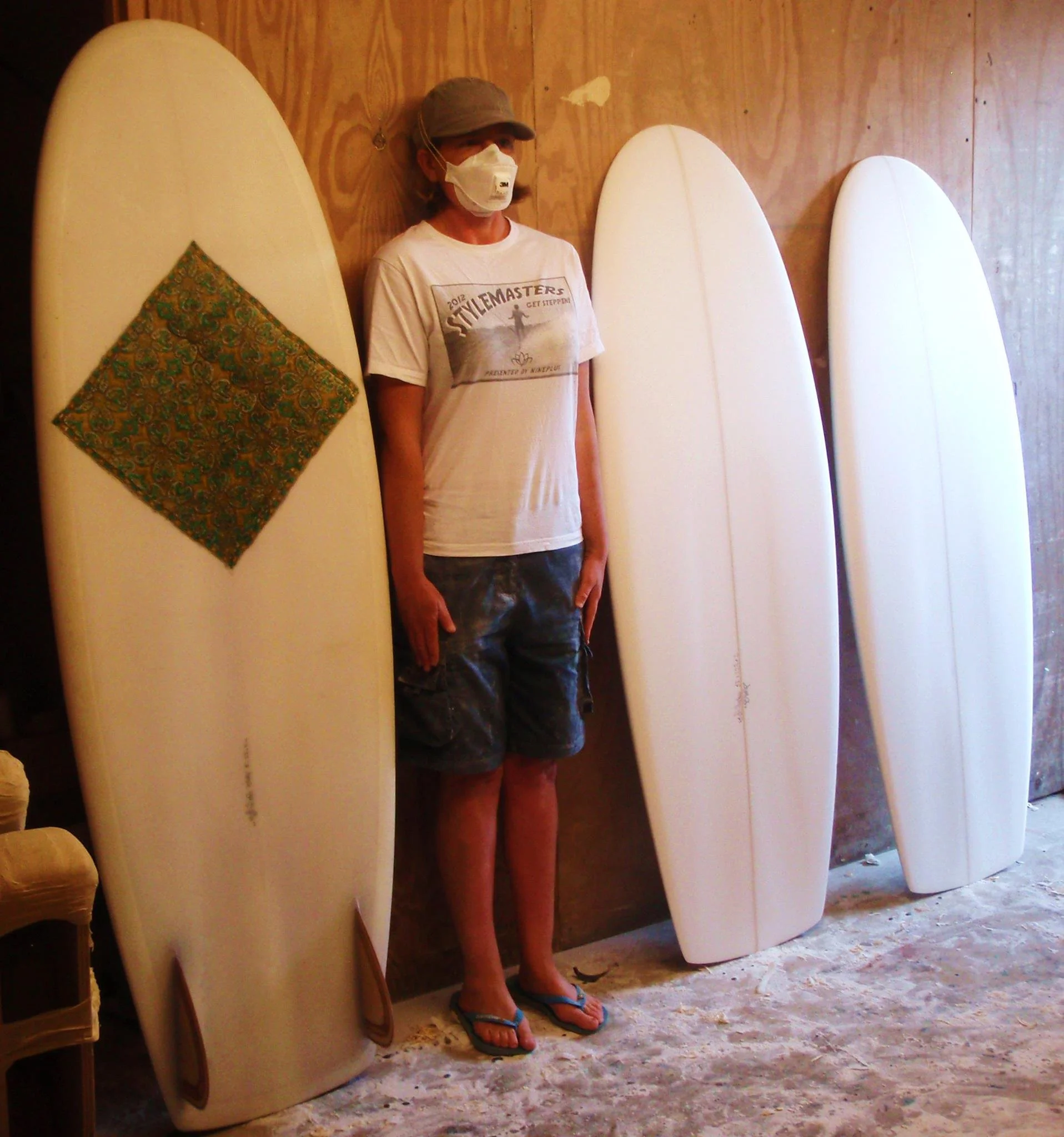 fist custom ordered surfboards in garage saunton sands