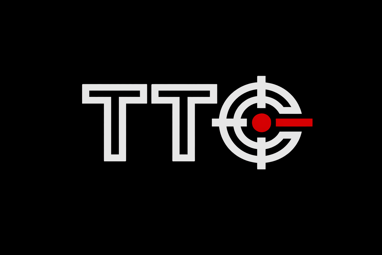 Stylized logo with the letters 'TT' in white, a target symbol with red accents, on a black background.