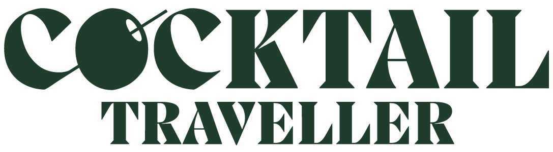 Stylized text spelling 'Cocktail Traveller' in dark green.