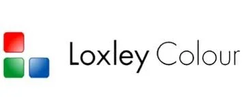 Loxley Colour logo with red, green, blue squares and text