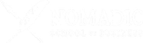 Logo for Nomadic School of Business featuring a knife and fork crossed.
