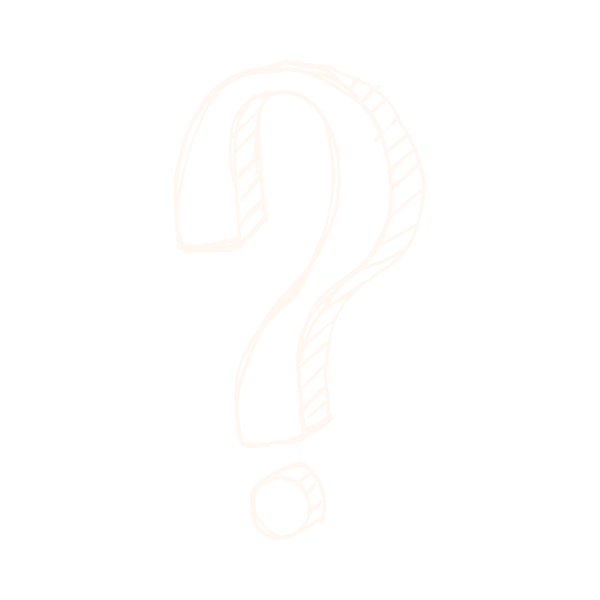 Hand-drawn white question mark on a black background.
