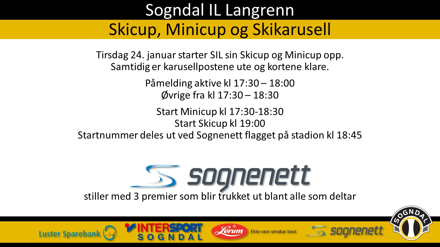 Oppstart Skicup, Minicup og Skikarusell