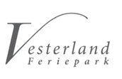 Logo for Vesterland Feriepark med navnet i grått.