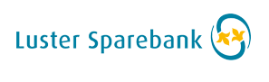 Logo av Luster Sparebank med navn og symbol av to korsende stjerner inni en sirkel.
