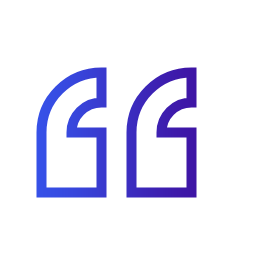 Logo de Facebook avec des guillemets stylisés.